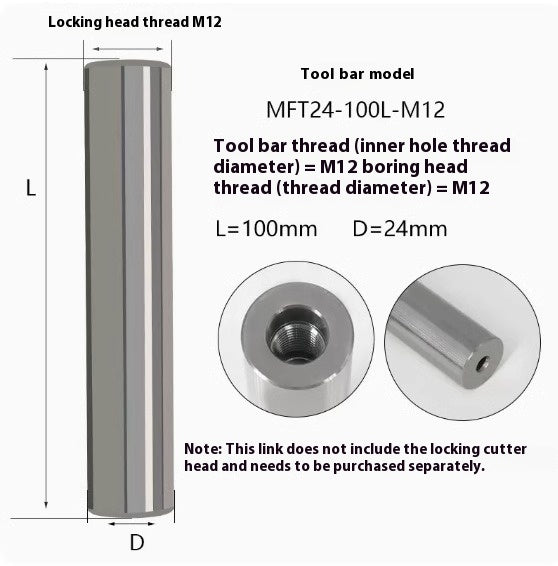 6034 MFT tungsten steel anti-vibration cutter shank lock tooth cutter shank high precision end milling cutter shank monolithic alloy interchangeable carbide head Shandong Denso Pricision Tools Co.,Ltd.